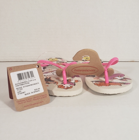 NWT Girl's Havaianas Slim Pets Flip-flops - Picture 2 of 8